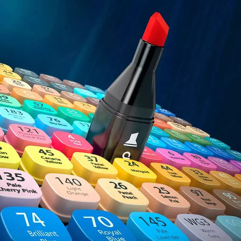 "Deli" eskizini chizish uchun marker bo'yoq 168 dona. (m.- 78-G)