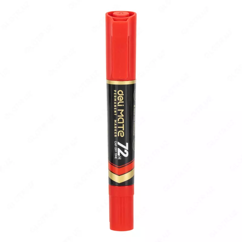 Перманентный маркер "Deli" 2-х сторонний (Арт.- 72-RD-EU) Красный
