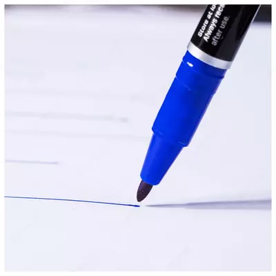 Перманентный маркер Deli "Think" 2-х сторонний (Арт.- 211-BL-U) Синий Только в розницу