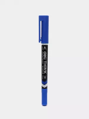 Перманентный маркер Deli "Think" 2-х сторонний (Арт.- 211-BL-U) Синий - 3 400 сум / шт.