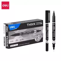 Doimiy marker Deli "Think" 2 tomonlama (Art.- 211-BK-U) Qora Chakana savdo