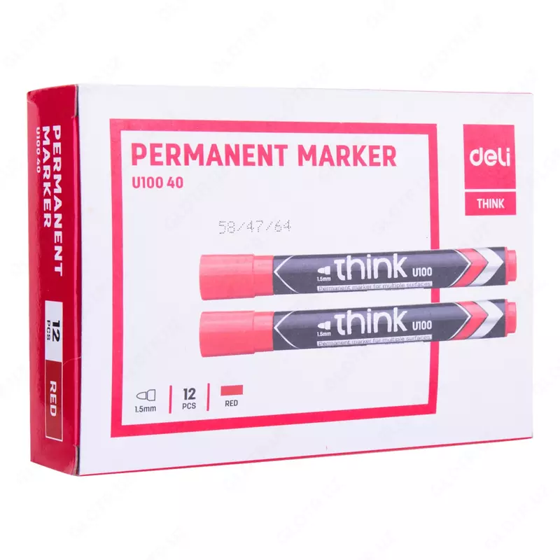 Doimiy Marker Deli "Think" Red (Art.- 10040-EURD)