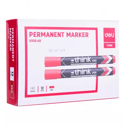 Doimiy Marker Deli "Think" Red (Art.- 10040-EURD)