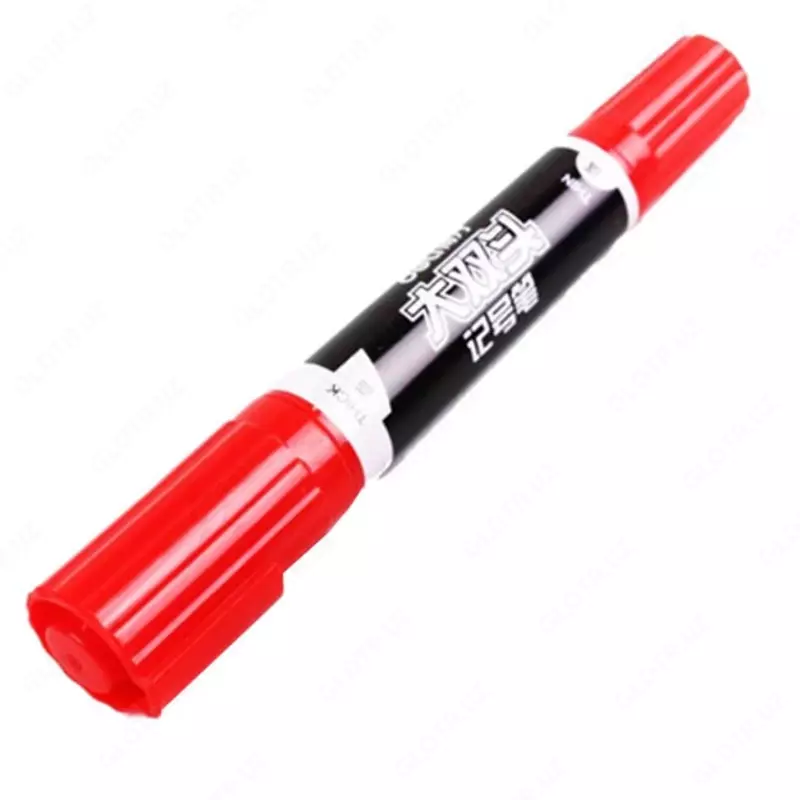 Doimiy marker "Deli" 2 tomonlama (m.- 555-ESrd) Qizil