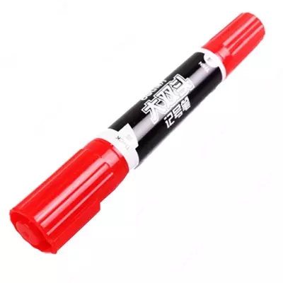 Doimiy marker "Deli" 2 tomonlama (m.- 555-ESrd) Qizil