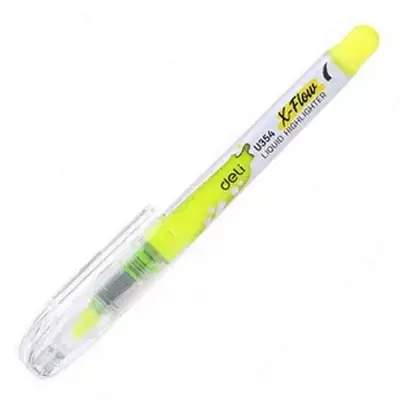 Маркер - текстовыделитель Deli "X-flow" 1-5 мм (Арт.- 35470-WU) Желтый