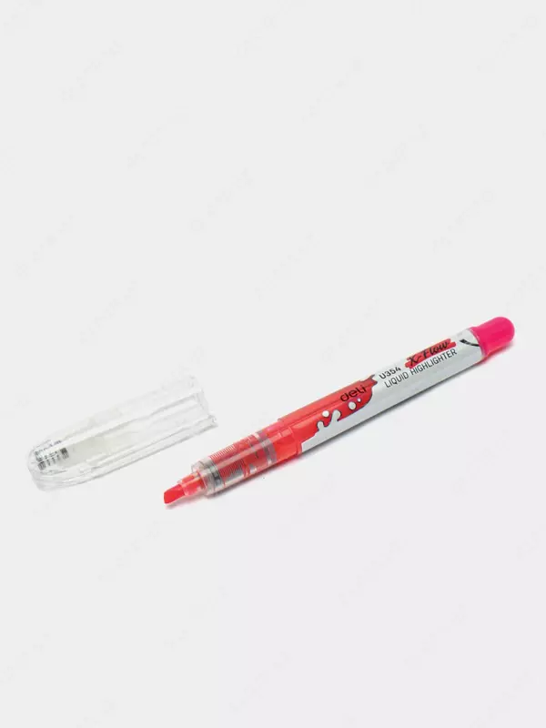 Маркер - текстовыделитель Deli "X-flow" Красный (Арт.- 35440-WU)