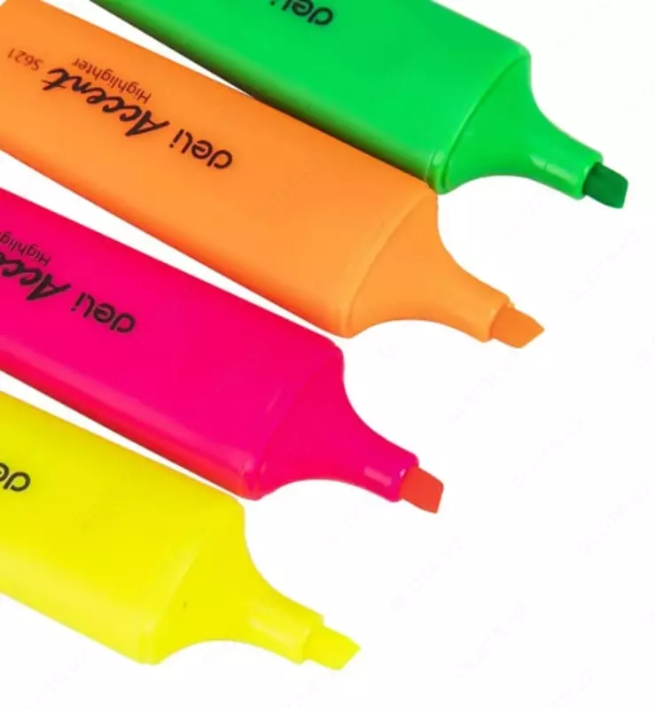 Qadoqlash markerlari - Yoritgichlar Deli "Accent" 4 dona. (622-S-modda)