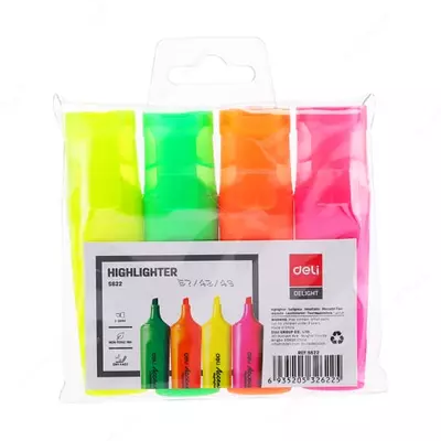 Упаковка Маркеров - текстовыделителей Deli "Accent" 1-5 мм,  4 шт. (Арт.- 622-S)