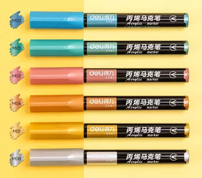 Набор акриловых маркеров Deli "Paint" 6 шт. (Арт.- 581-S)