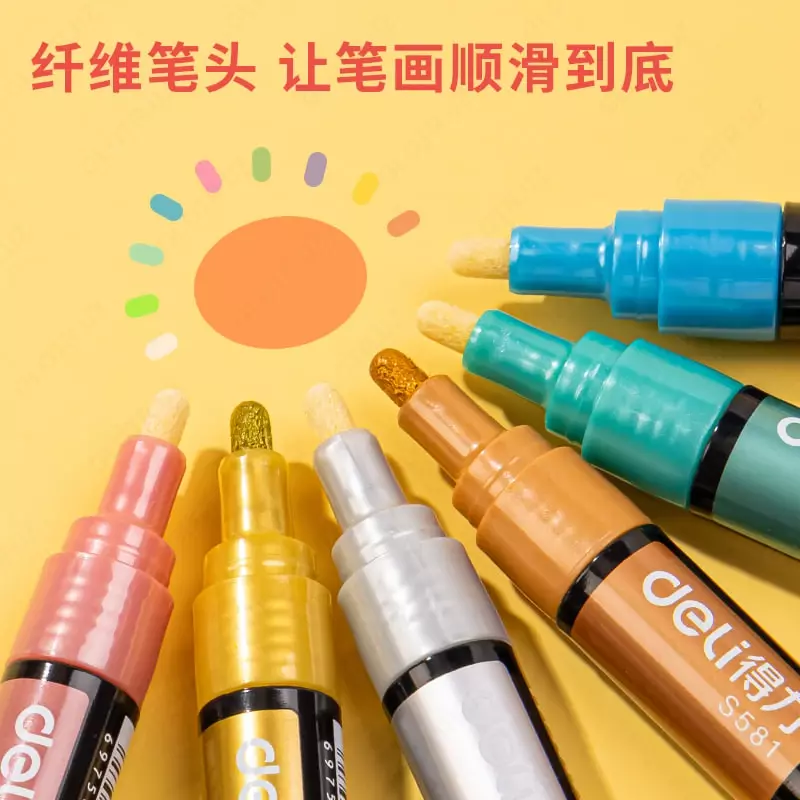 Набор акриловых маркеров Deli "Paint" 6 шт. (Арт.- 581-S)