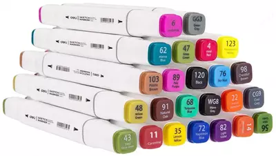 "Deli" eskiz markerlari to'plami 24 dona. (- 70801-24-modda)