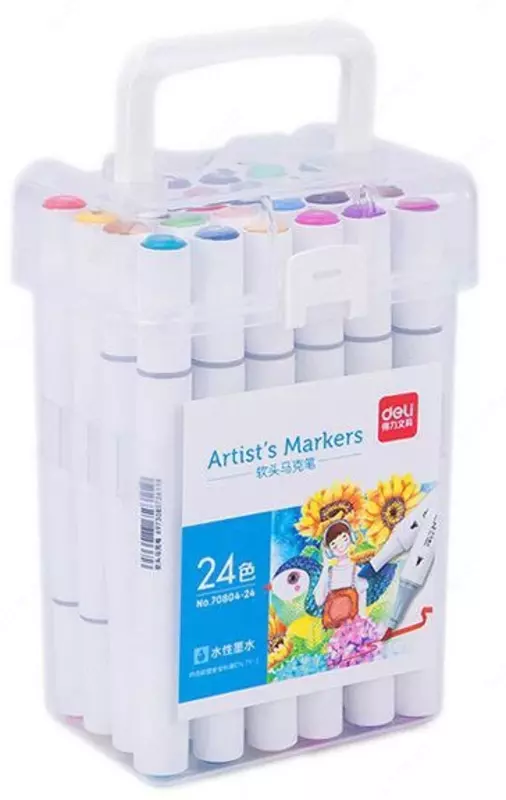 "Deli" eskiz markerlari to'plami 24 dona. (70804-24-moddalar)