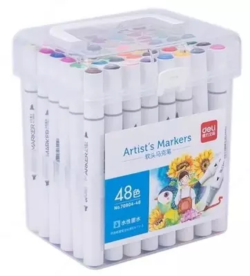 "Deli" eskiz markerlari to'plami 48 dona. (70804-48-moddalar)