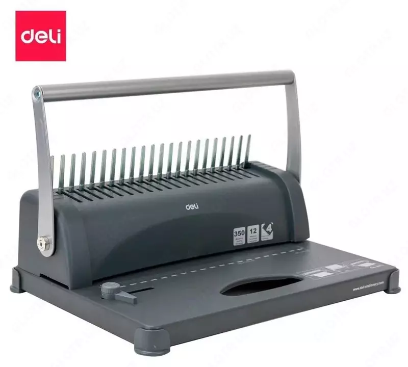 Механический брошюратор "DELI" 350 листов (Арт. - 3871) Темно-серый