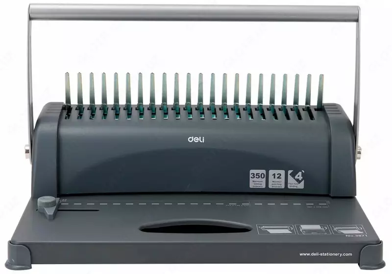 Механический брошюратор "DELI" 350 листов (Арт. - 3871) Темно-серый