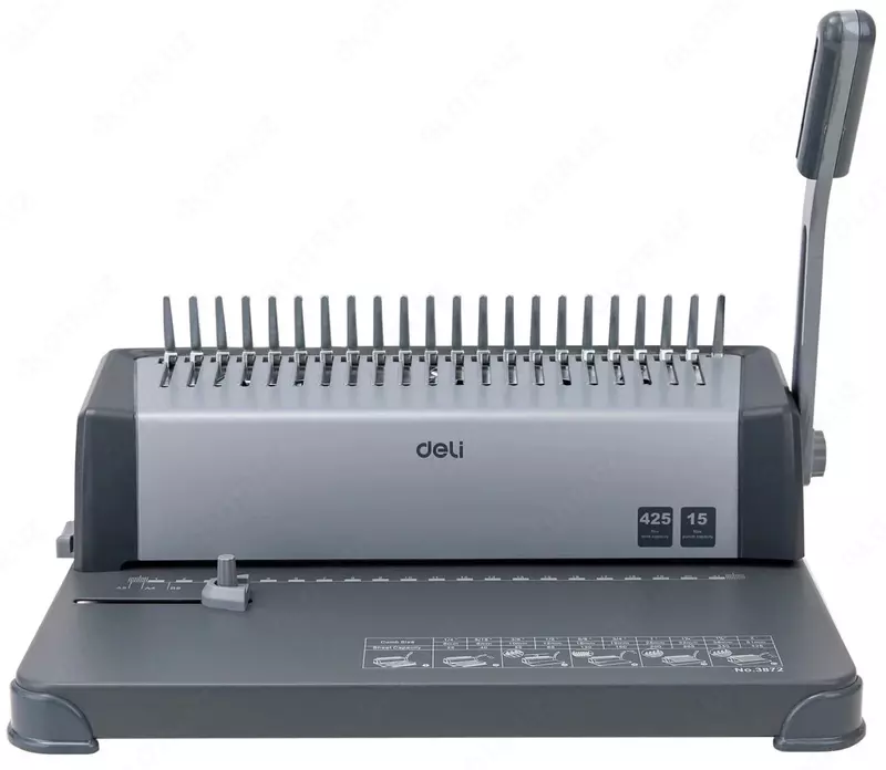 Mexanik buklet mashinasi "DELI" 425 varaq (Art. - 3872) To'q kulrang