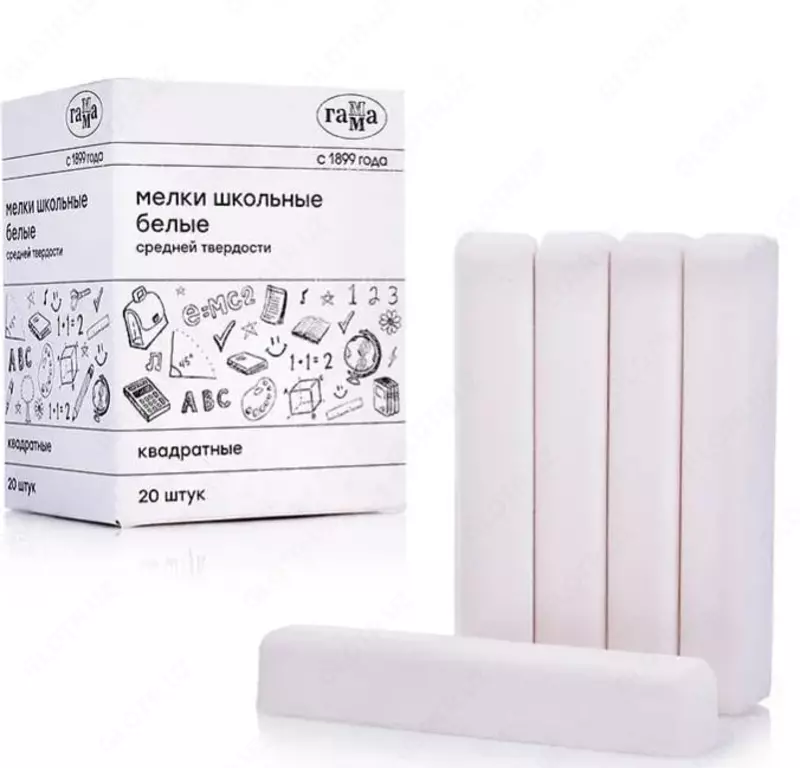 O'rtacha qattiqlikdagi oq kvadrat bo'r "Gamma" (Art. № - 280120215)