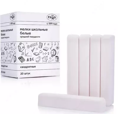 O'rtacha qattiqlikdagi oq kvadrat bo'r "Gamma" (Art. № - 280120215)