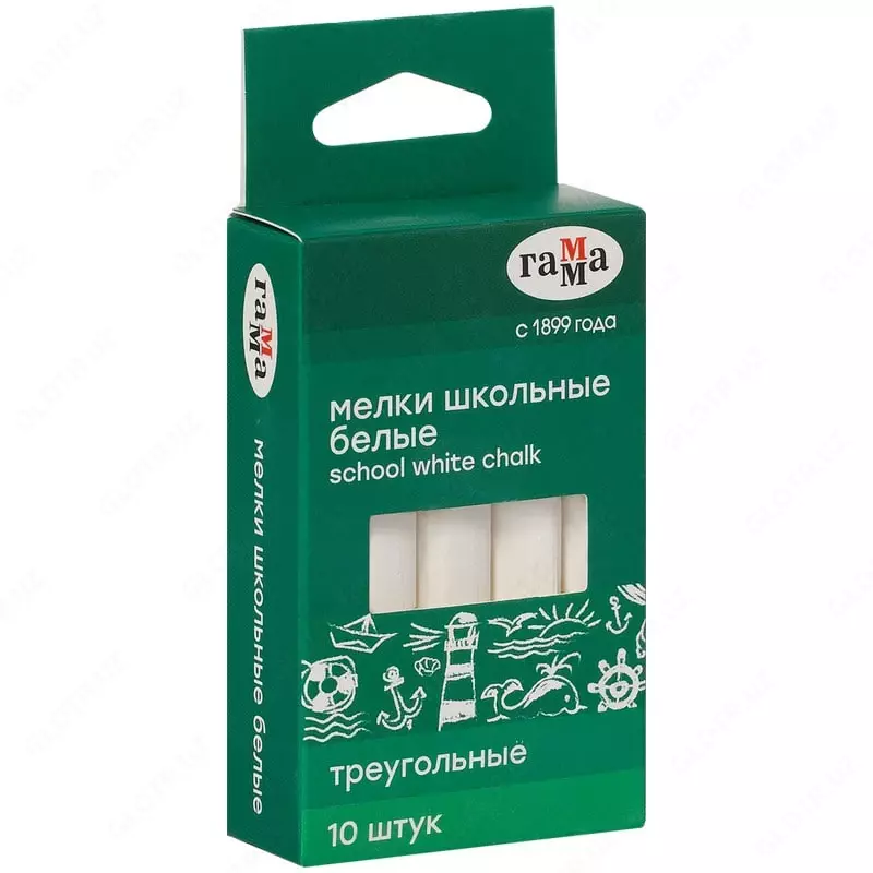 Oq uchburchak bo'r to'plami "Gamma" 10 dona. (m. № - 909191)