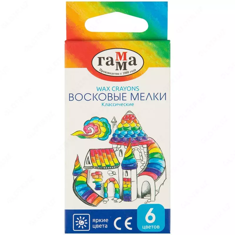 Mumli qalamlarni qadoqlash Gamma "Klassik" 6 dona. (- 2131018_01_32-modda)