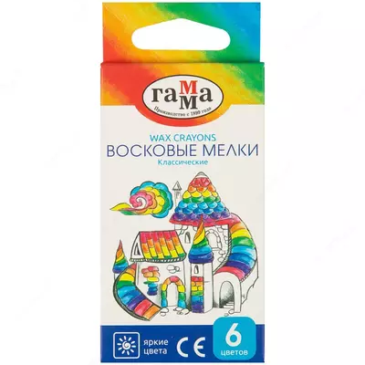 Mumli qalamlarni qadoqlash Gamma "Klassik" 6 dona. (- 2131018_01_32-modda)