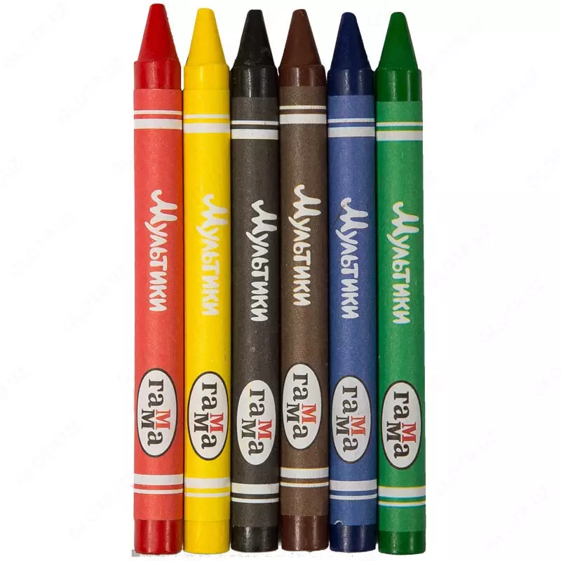 Упаковка восковых цветных мелков Гамма "Мультики" 6 шт. (Арт. - 2131018_01_28)