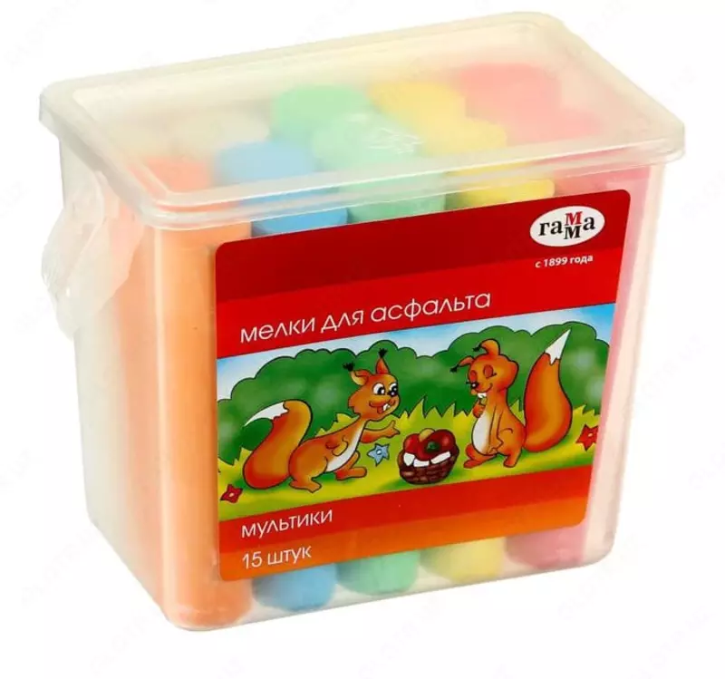 Asfalt uchun oq bo'r qadoqlash Gamma "Multfilmlar" 5 dona. (- 2304192-modda)