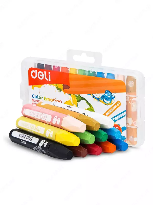 Deli "Color Emotion" moyli rangli qalamlar to'plami, 12 dona. (Art. - 20104-EC) Sotish!