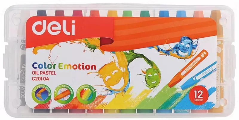 Deli "Color Emotion" moyli rangli qalamlar to'plami, 12 dona. (Art. - 20104-EC) Sotish!