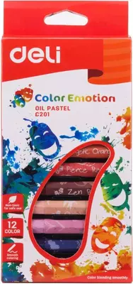 Deli "Color Emotion" moyli rangli qalamlar to'plami 12 dona. (m. - 20100-EC)