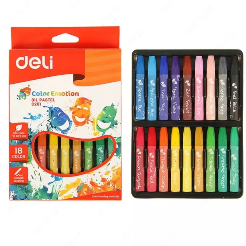 Упаковка масляных цветных мелков Deli "Color Emotion" 18 шт. (Арт. - 20110-EC)