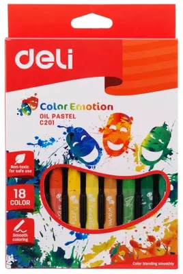 Deli "Color Emotion" moyli rangli qalamlar to'plami 18 dona. (m. - 20110-EC)