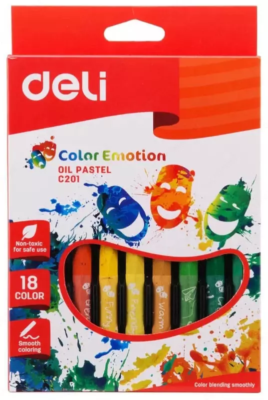 Упаковка масляных цветных мелков Deli "Color Emotion" 18 шт. (Арт. - 20110-EC)