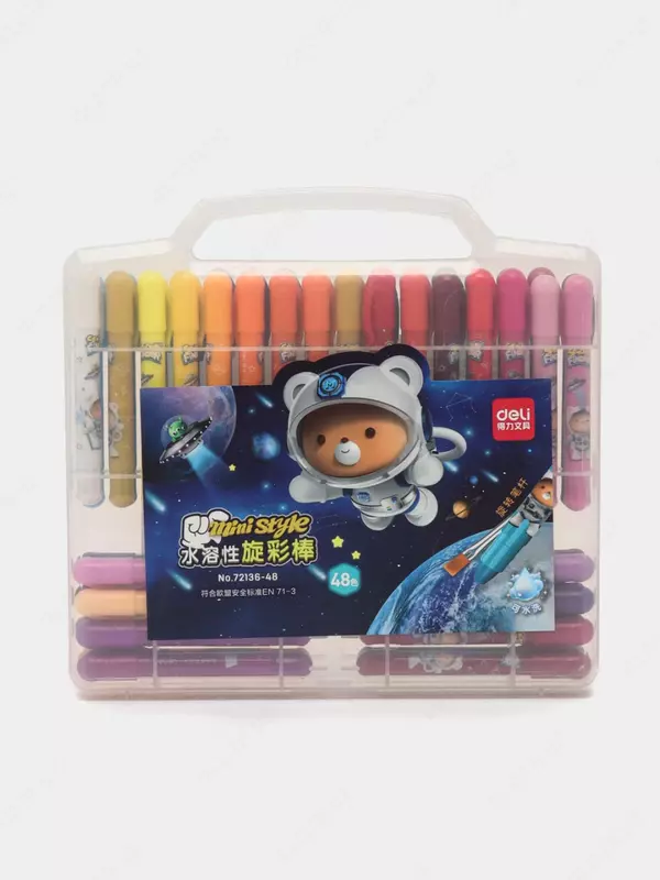 Yog'li rangli qalamlar to'plami "Deli" 48 dona. (- 72136-48-modda)