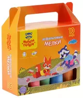 Упаковка цветных мелков для асфальта "Мульти-Пульти" 10 шт/5 цв. (Арт. - АМ_31723) - 22 000 сум