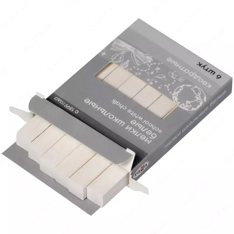 Oq kvadrat bo'rdan qadoqlash Gamma "Maktab" 6 dona. (- 140120202-modda)