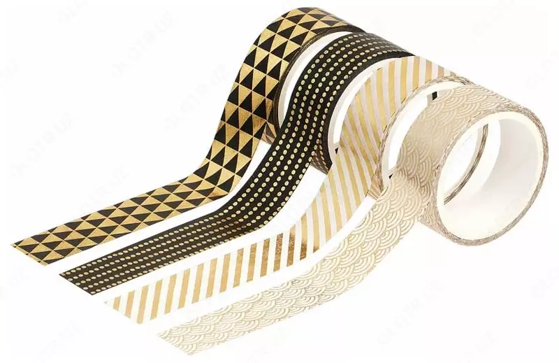 Набор клейких декоративных лент MESHU "Golden shine" 4 шт. (Арт.- MS_36919)
