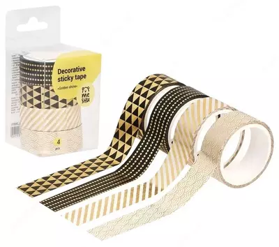 Набор клейких декоративных лент MESHU "Golden shine" 4 шт. (Арт.- MS_36919)
