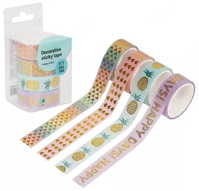 Набор клейких декоративных лент MESHU "Happy days" 4 шт. (Арт.- MS_36923)