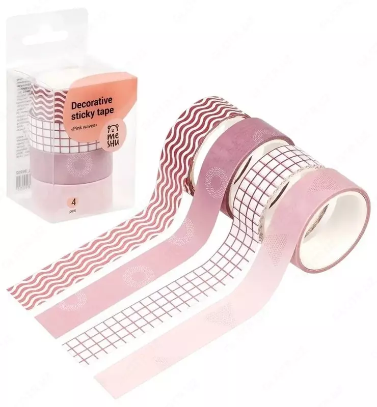 MESHU "Pushti to'lqinlar" yopishtiruvchi dekorativ lentalar to'plami 4 dona. (Mat.- MS_36903)