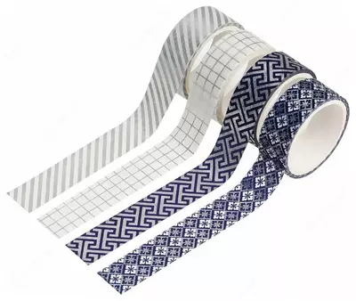 Набор клейких декоративных лент MESHU "Silver shinet" 4 шт. (Арт.- MS_36917)