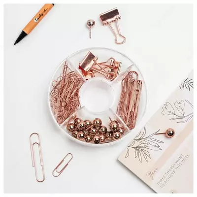 Набор мелко-офисных принадлежностей Meshu "Rose Gold", 89 предметов (Арт.- MS_36946)