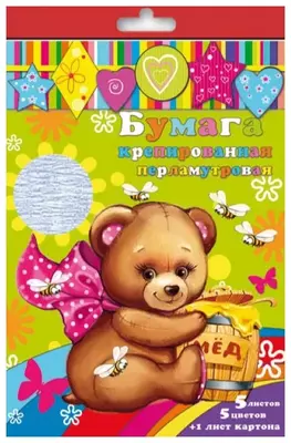 "Feniks+" marvaridli krep qog'oz to'plami, 210 x 297 mm, 5 varaq (31378-modda)