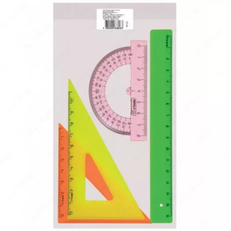 Комплект пластиковых линеек Стамм "Neon" 4 шт. (Арт. - НГ12) Ассортимент