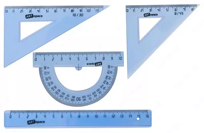 "Stamm" plastik o'lchagichlar to'plami 4 dona. (Art. - NG01) Shaffof