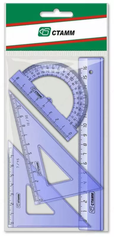 "Stamm" plastik o'lchagichlar to'plami 4 dona. (Art. - NG01) Shaffof