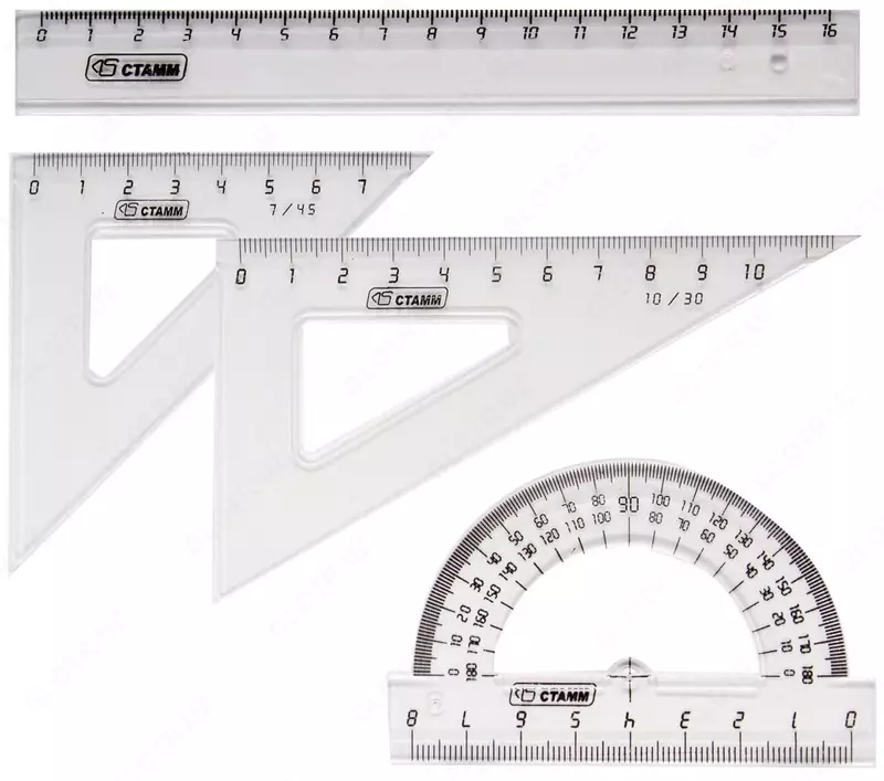 Комплект пластиковых линеек "Стамм" 4 шт. (Арт. - НГ11) Прозрачный