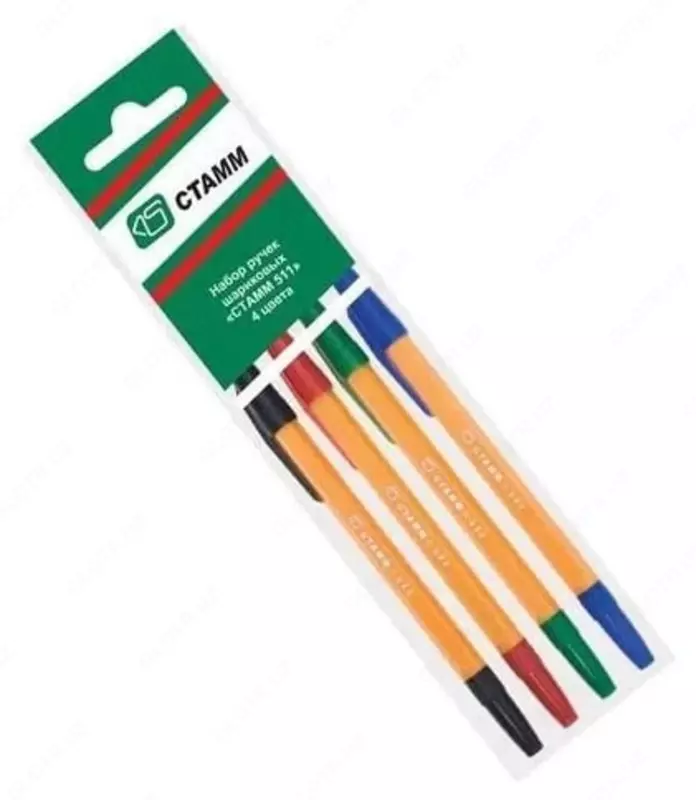 Набор цветных шариковых ручек Стамм "511 Orange" 4 шт. (Арт.- РК17)