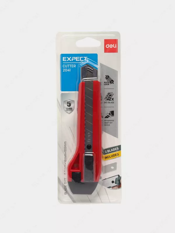 Нож канцелярский "Deli" 0.5 х 18 х 100 мм (Арт. - 2041)